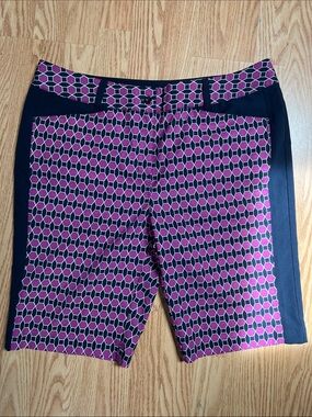 Chase54 Phoebe Bermuda Shorts Golf Athletic Relaxed Size 12 Pink Navy Blue